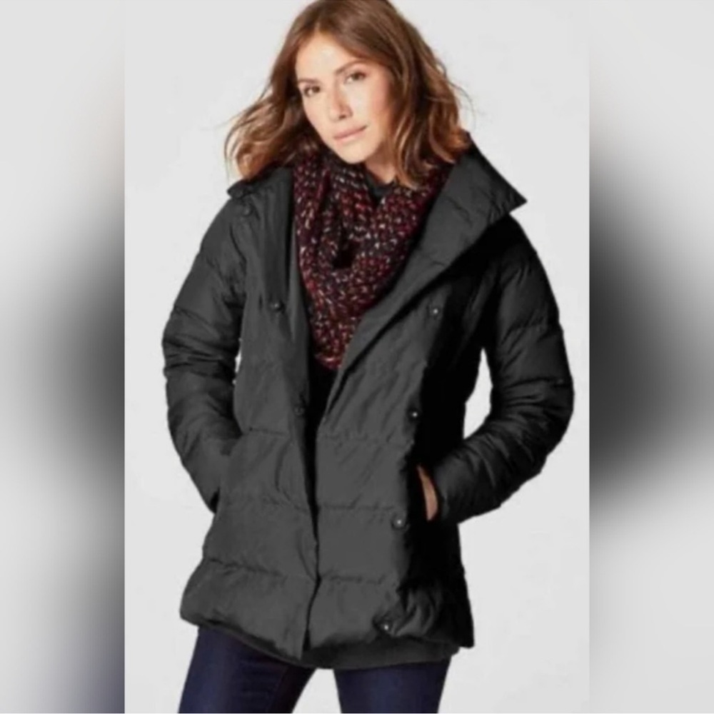 J. Jill Down Puffer Jacket Coat Womens XS Black